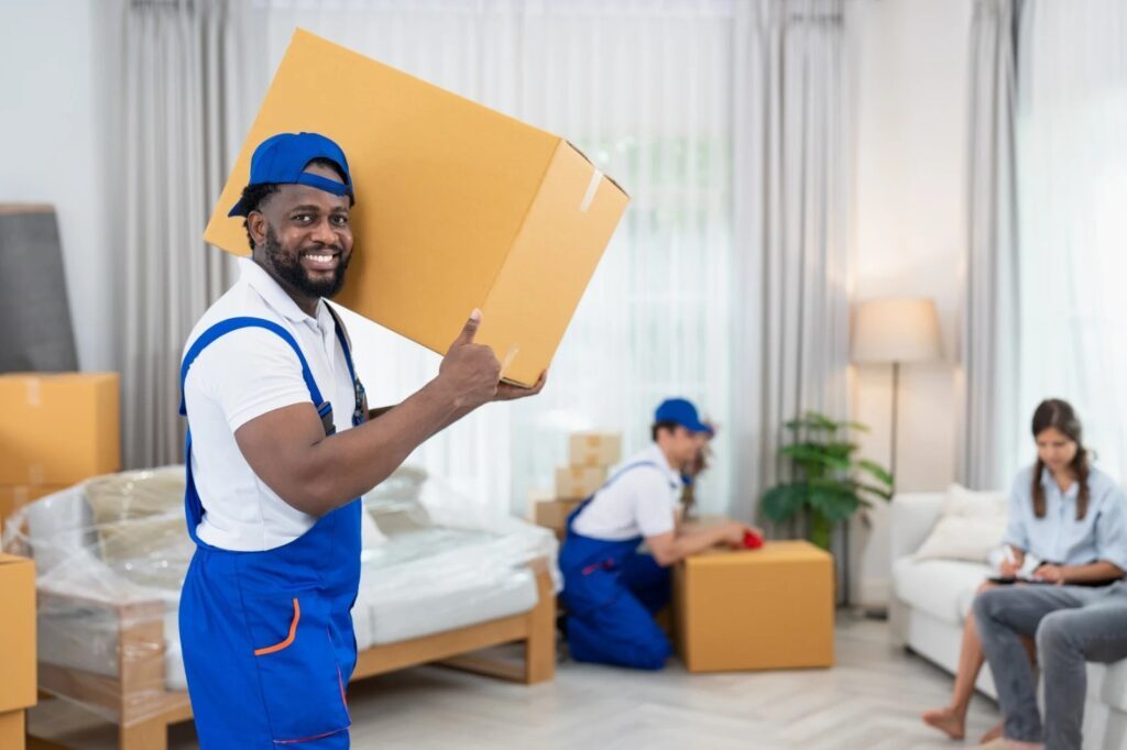 Our commercial movers in deerfield beach fl team securely packing and transporting belongings.